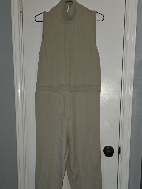 Barneys New York CO-OP Pants - Barney NY x Forever 21 Sleeveless Knit Turtleneck Jumpsuit in Light Taupe Sz 1X